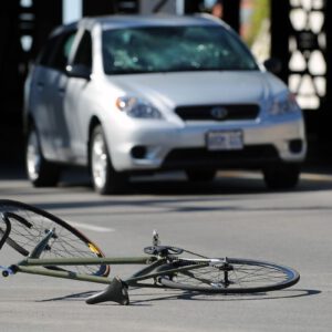 fallen bicycle on the road